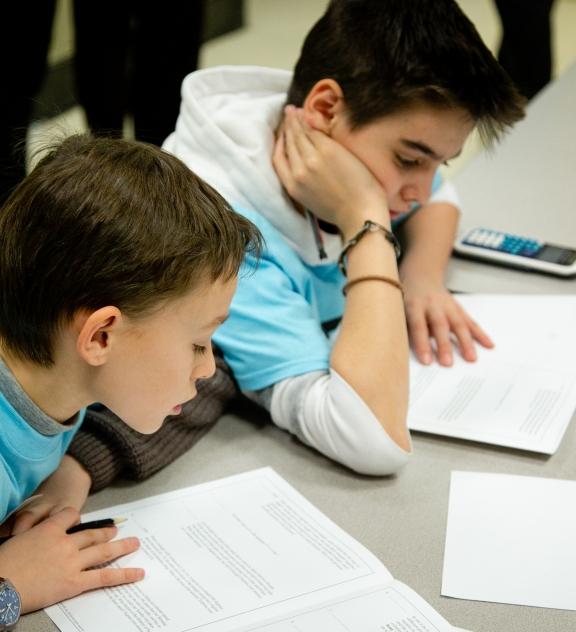 Students using resources