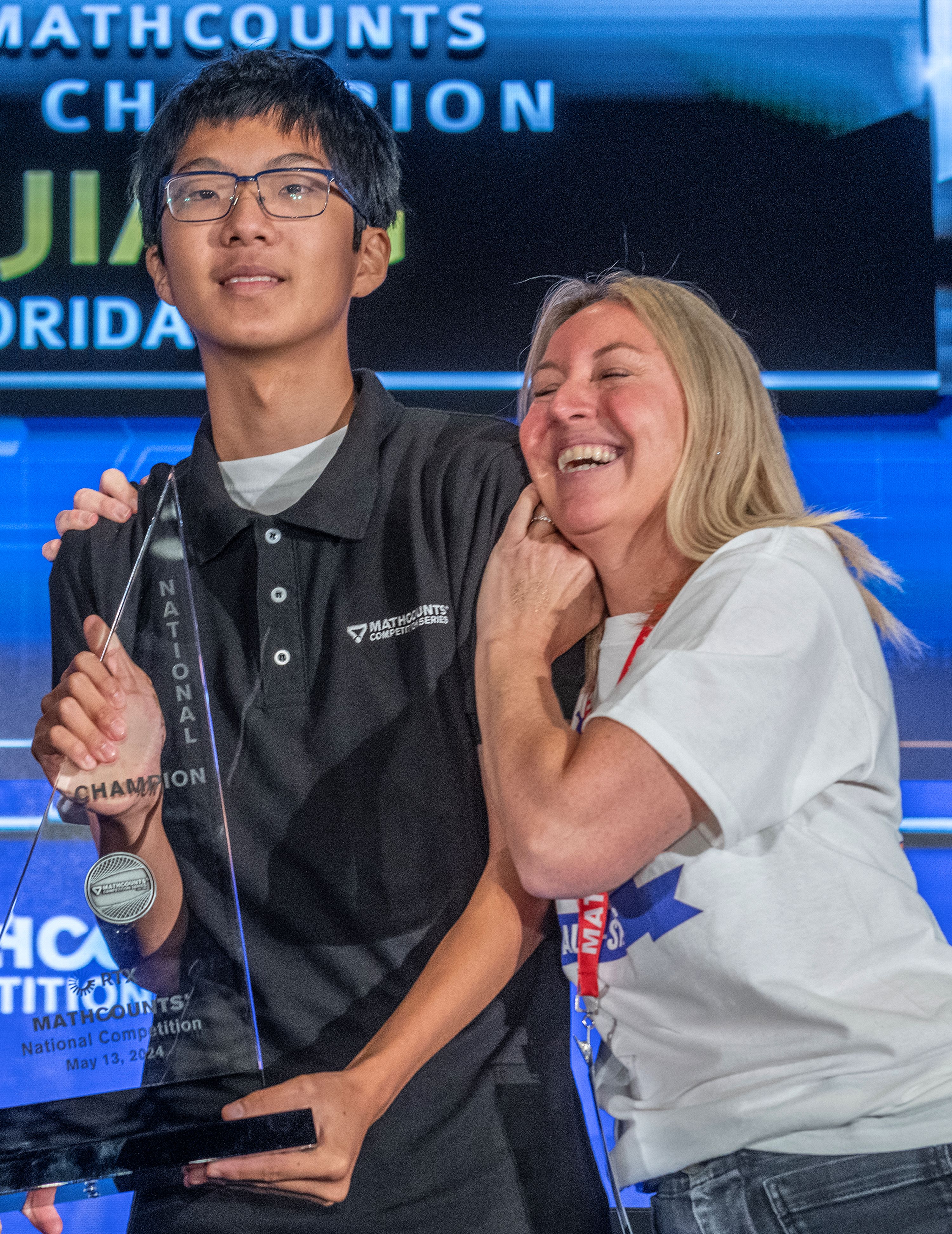 Ben and his coach onstage
