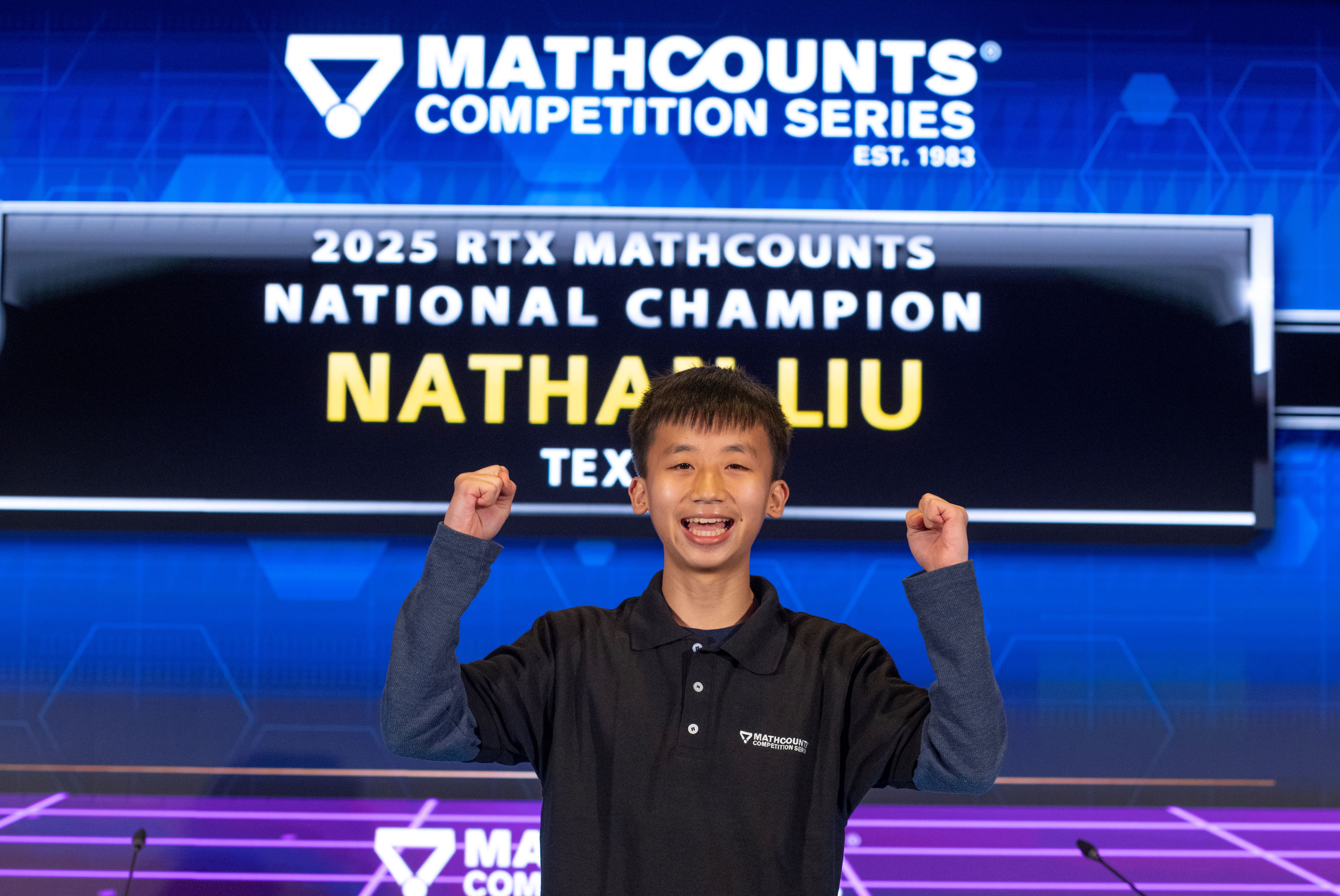 Photo of Nathan Liu after winning 2025 National Competition
