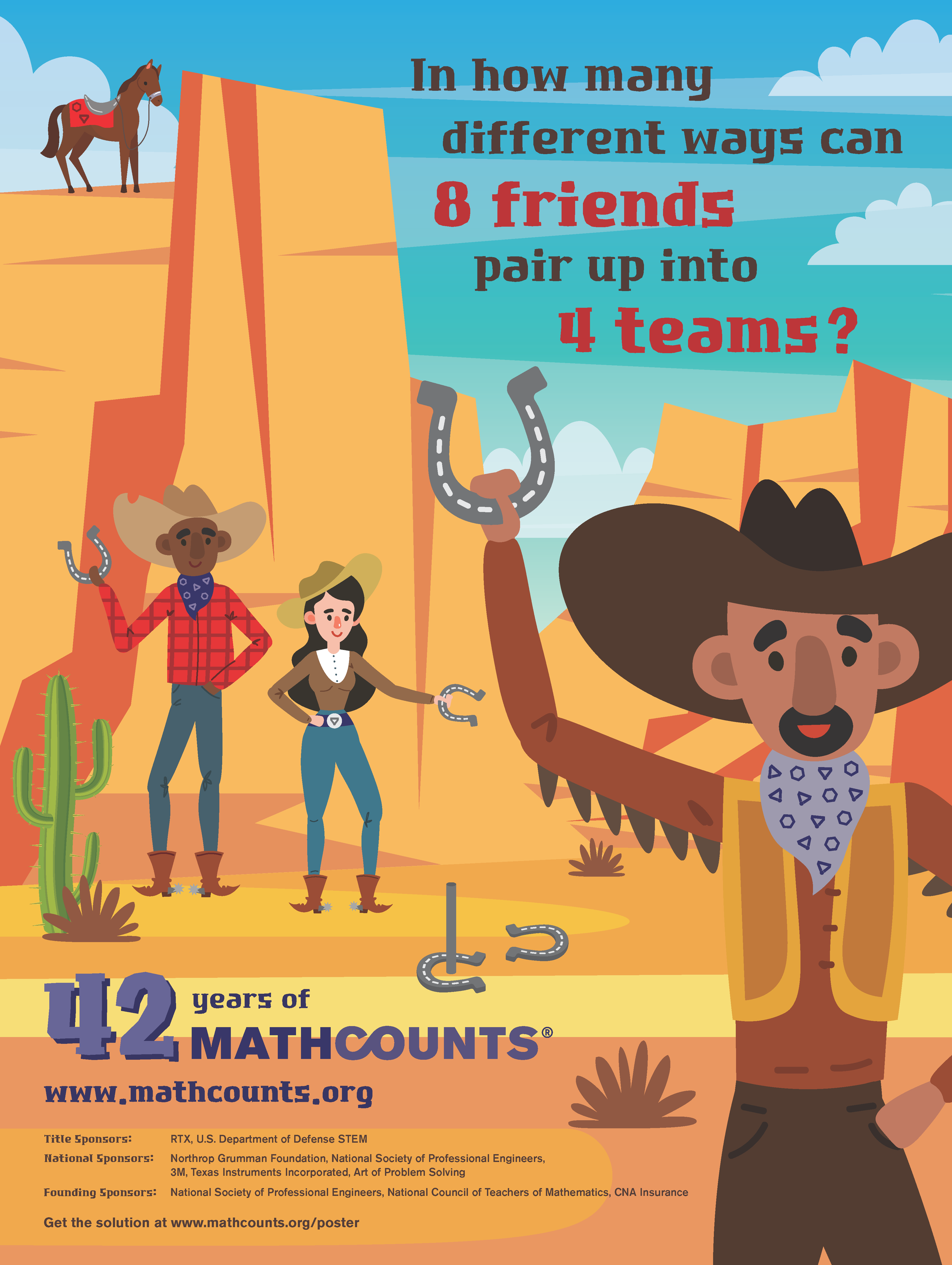 Poster image of cowboys playing horseshoes