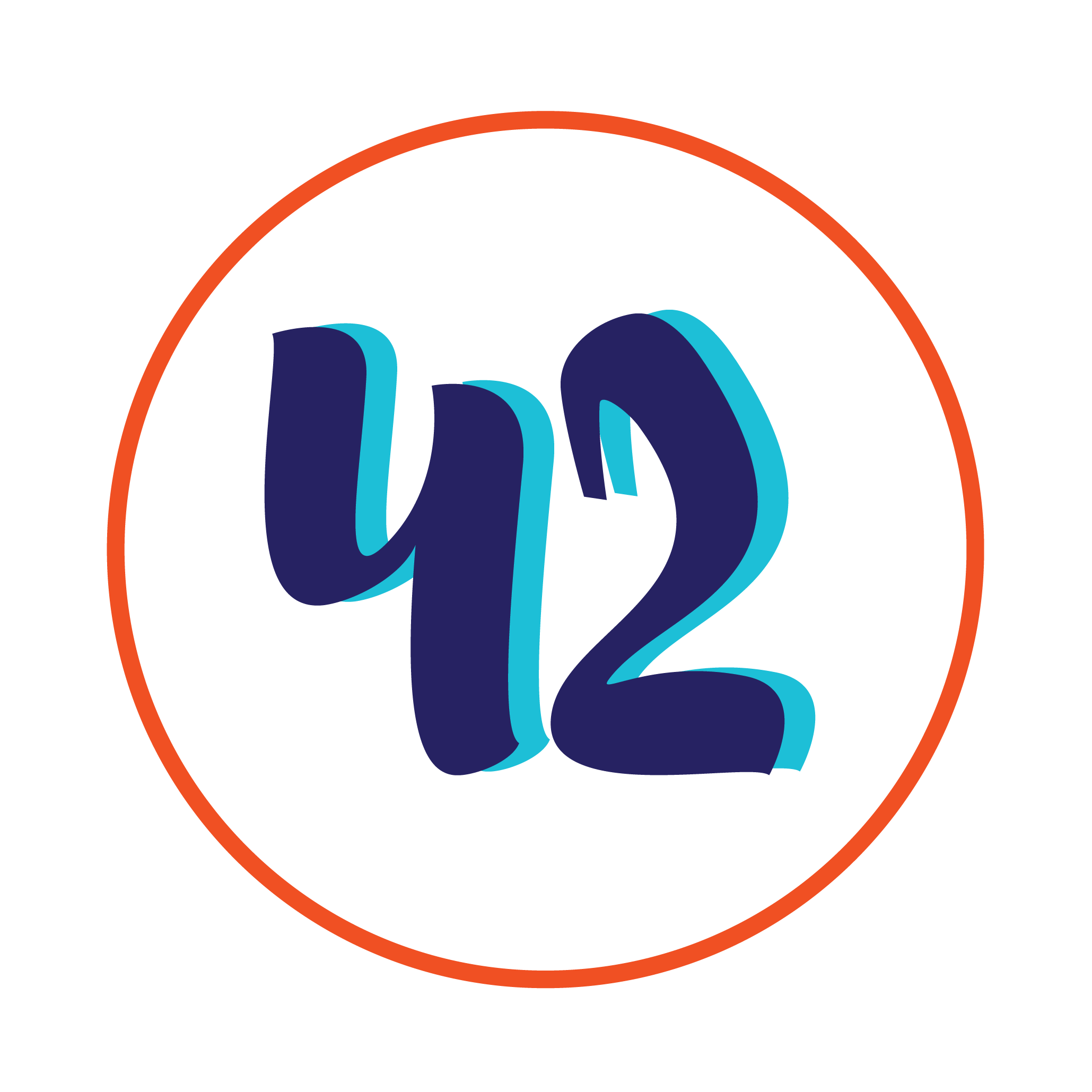 the number 42 inside a circle
