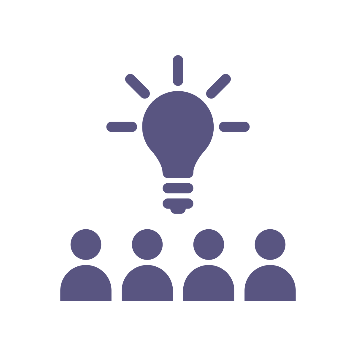 4 students and lightbulb