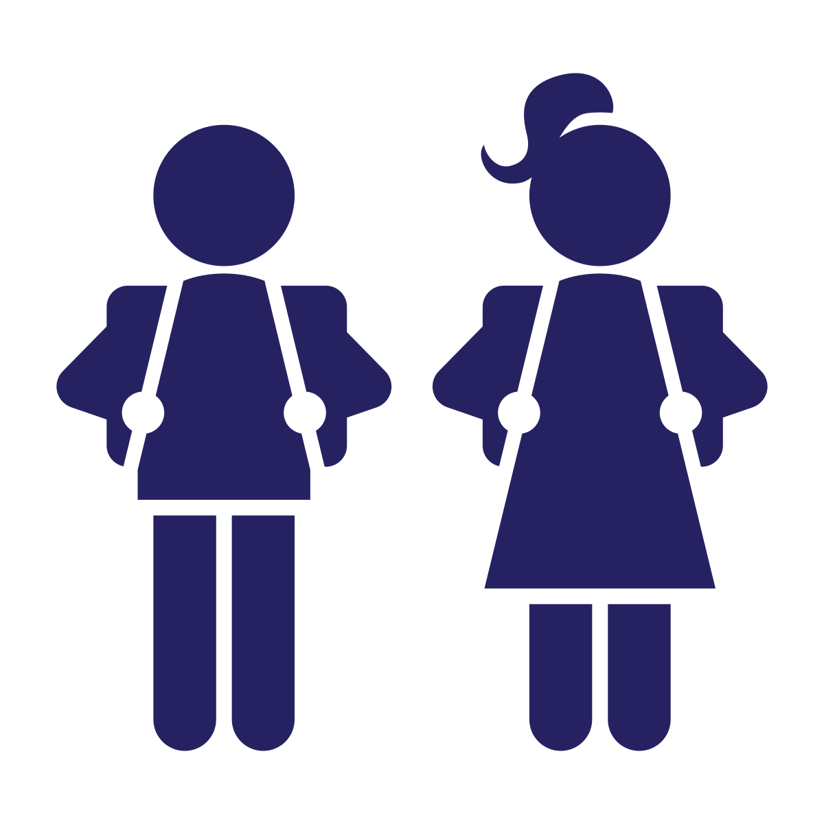 Students with backpacks icon