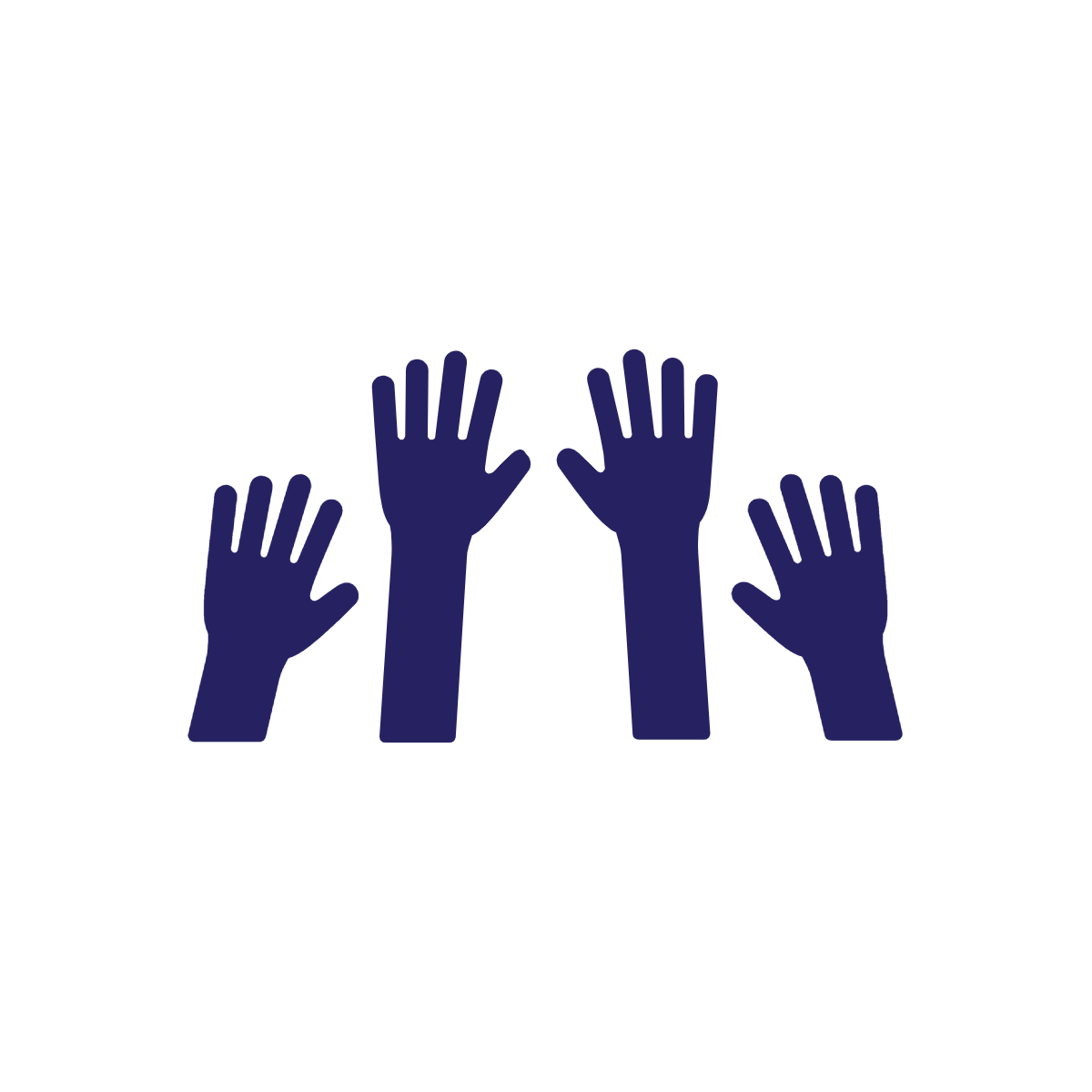 raised hands