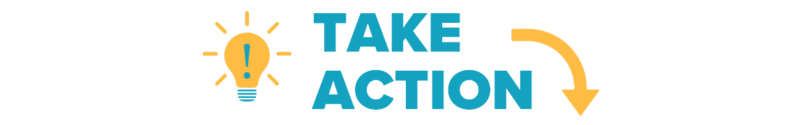 lightbulb and the words take action