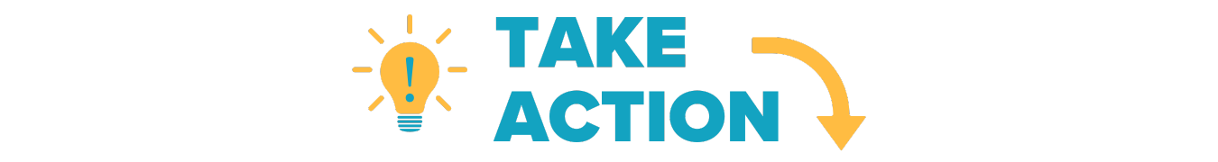 lightbulb and the words take action