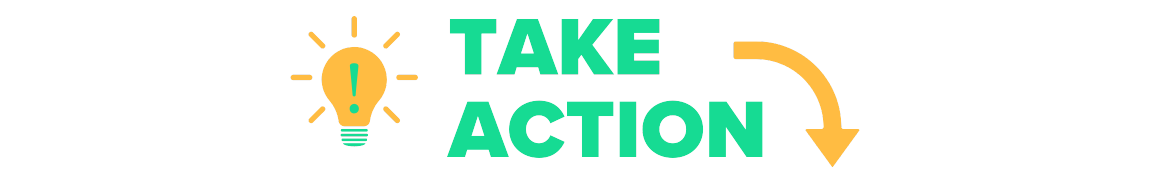 lightbulb and the words take action